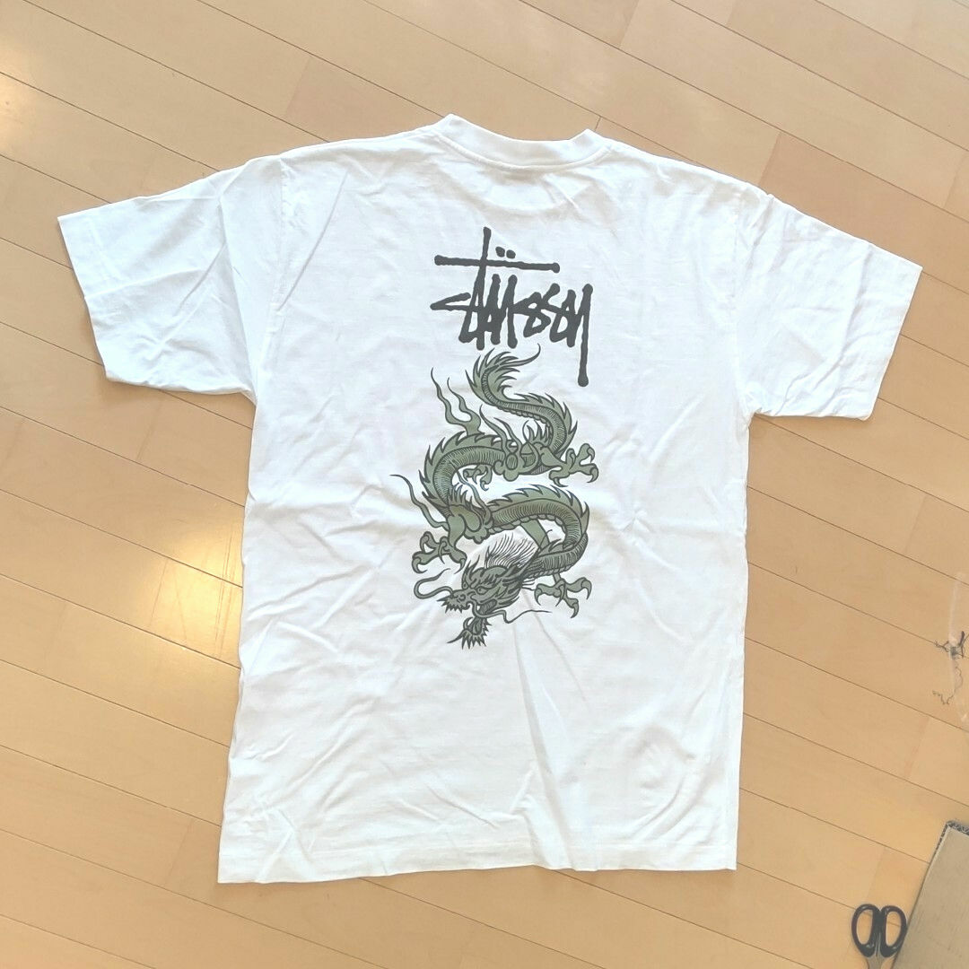 STUSSYの激レア90激レア 90's OLD STUSSY 初代ドラゴン Ｔシャツ M 白