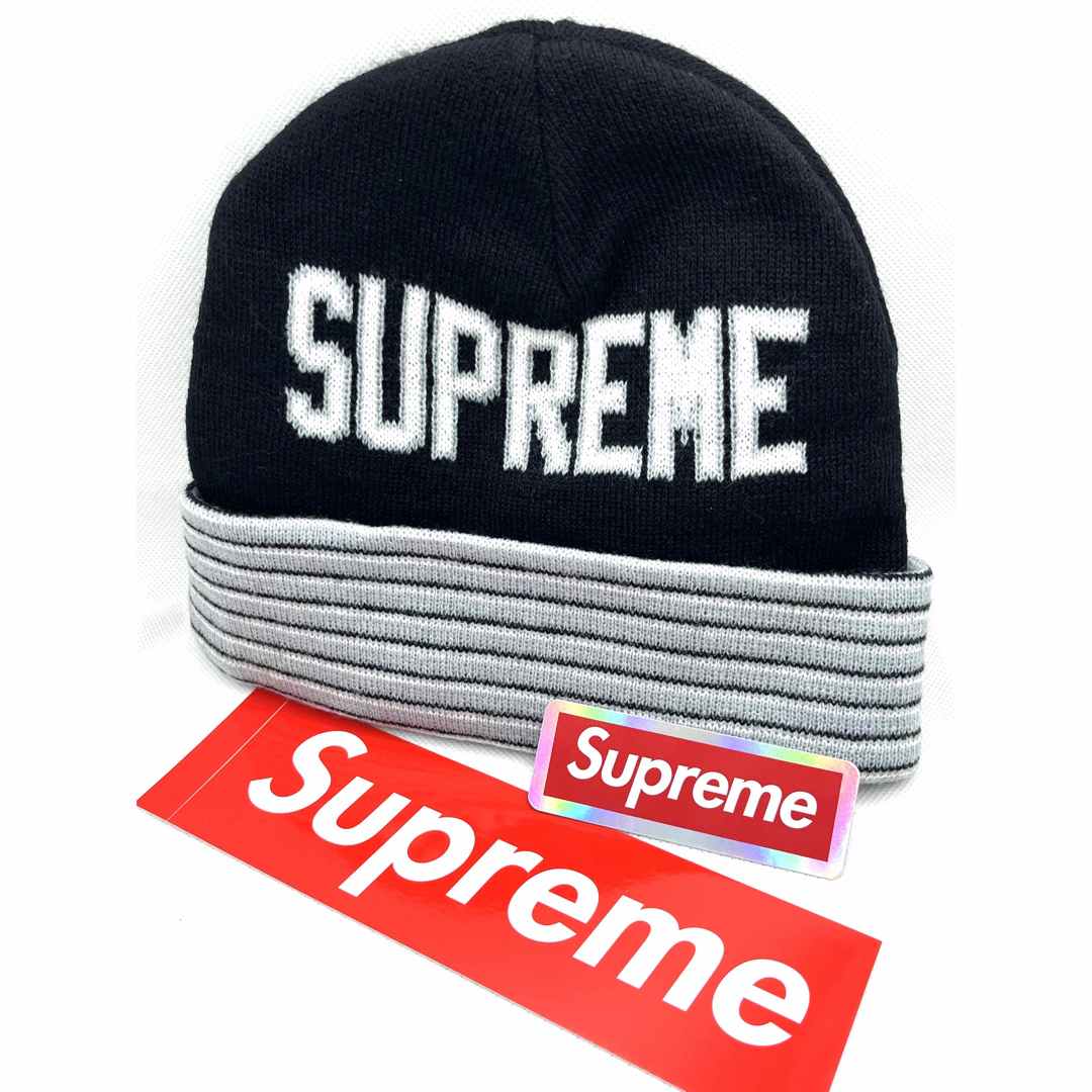 早い者勝ち✨人気のダブルロゴ✨シュプリームニット帽　supreme