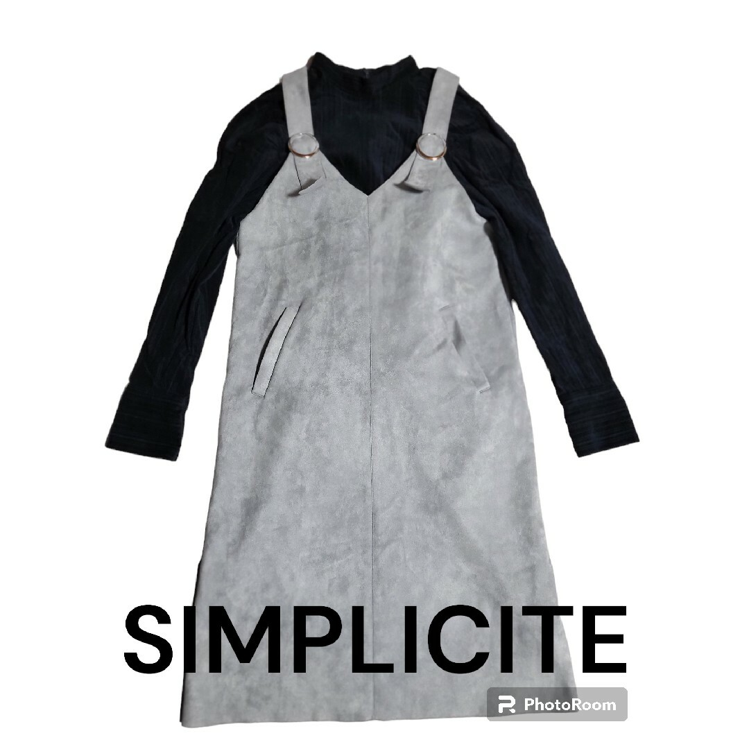 Simplicite(シンプリシテェ)のシンプリシティエのワンピース　スウェード レディースのワンピース(ひざ丈ワンピース)の商品写真