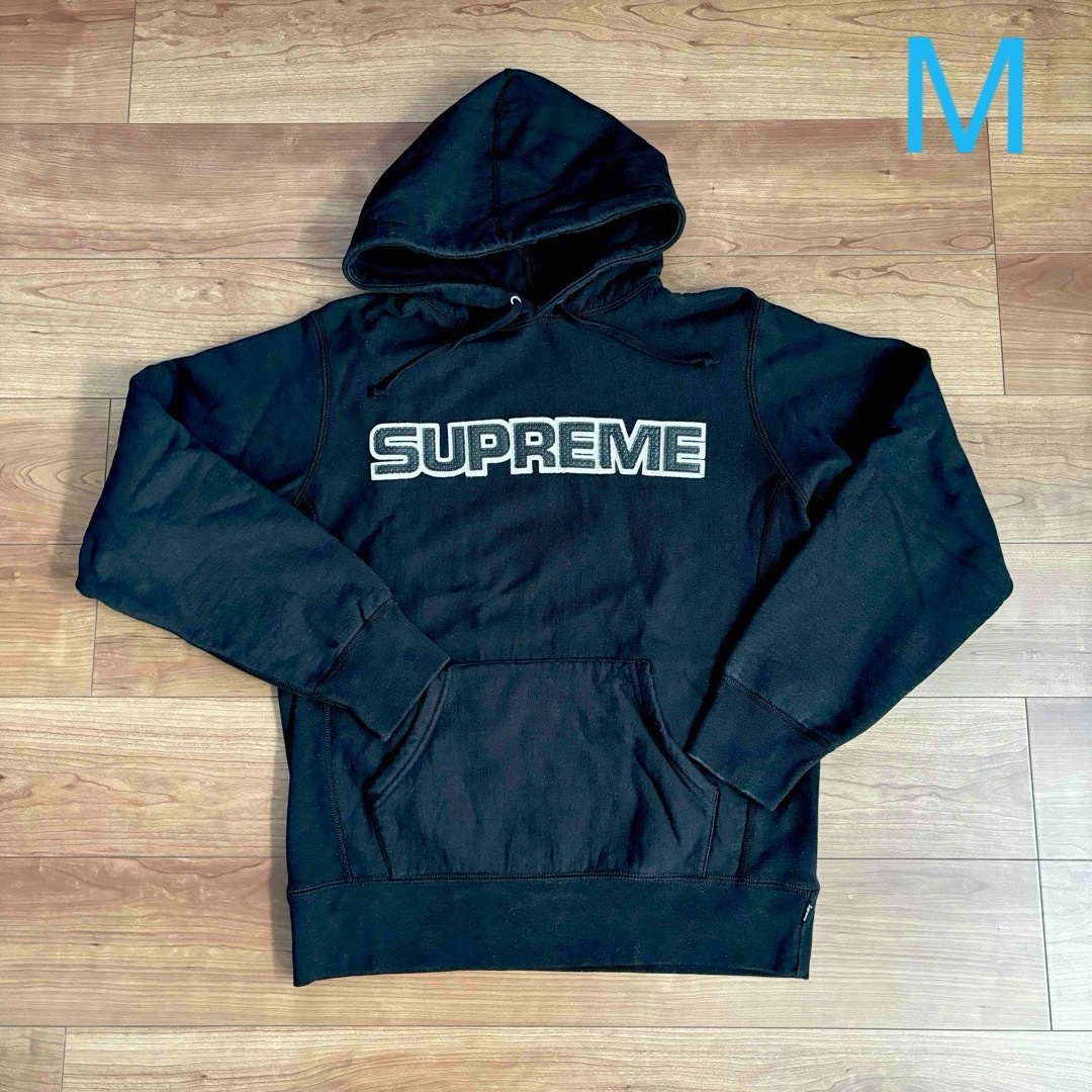 パーカーsupreme シュプリーム　裏起毛パーカー　スウェット　ブラック　黒　M