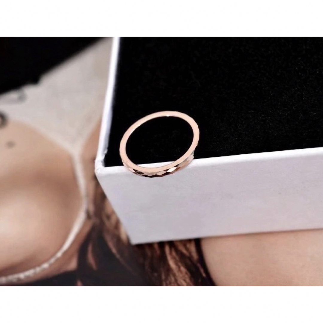 多面カットリング ステンレスリング ステンレス指輪 ピンキーリング レディースのアクセサリー(リング(指輪))の商品写真