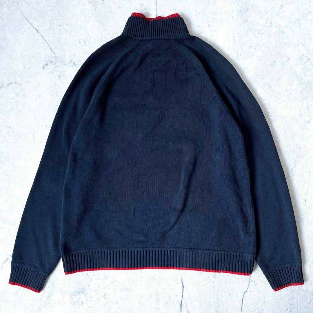 TOMMY HILFIGER(トミーヒルフィガー)の【トミーヒルフィガー】XL相当 ハーフジップ コットンニット プルオーバー メンズのトップス(ニット/セーター)の商品写真