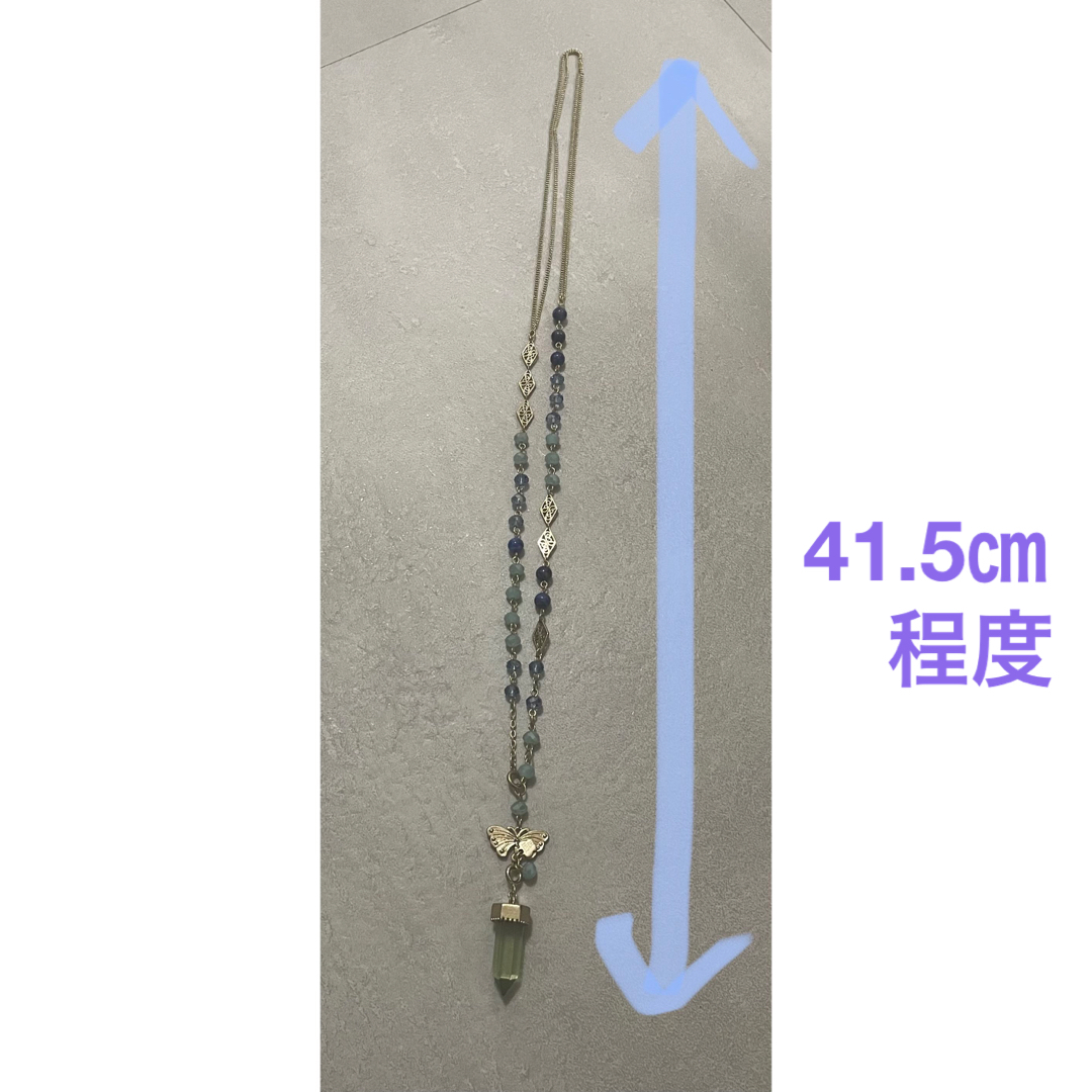 ANNA SUI(アナスイ)のアナスイ　水晶　蝶　ロングネックレス レディースのアクセサリー(ネックレス)の商品写真