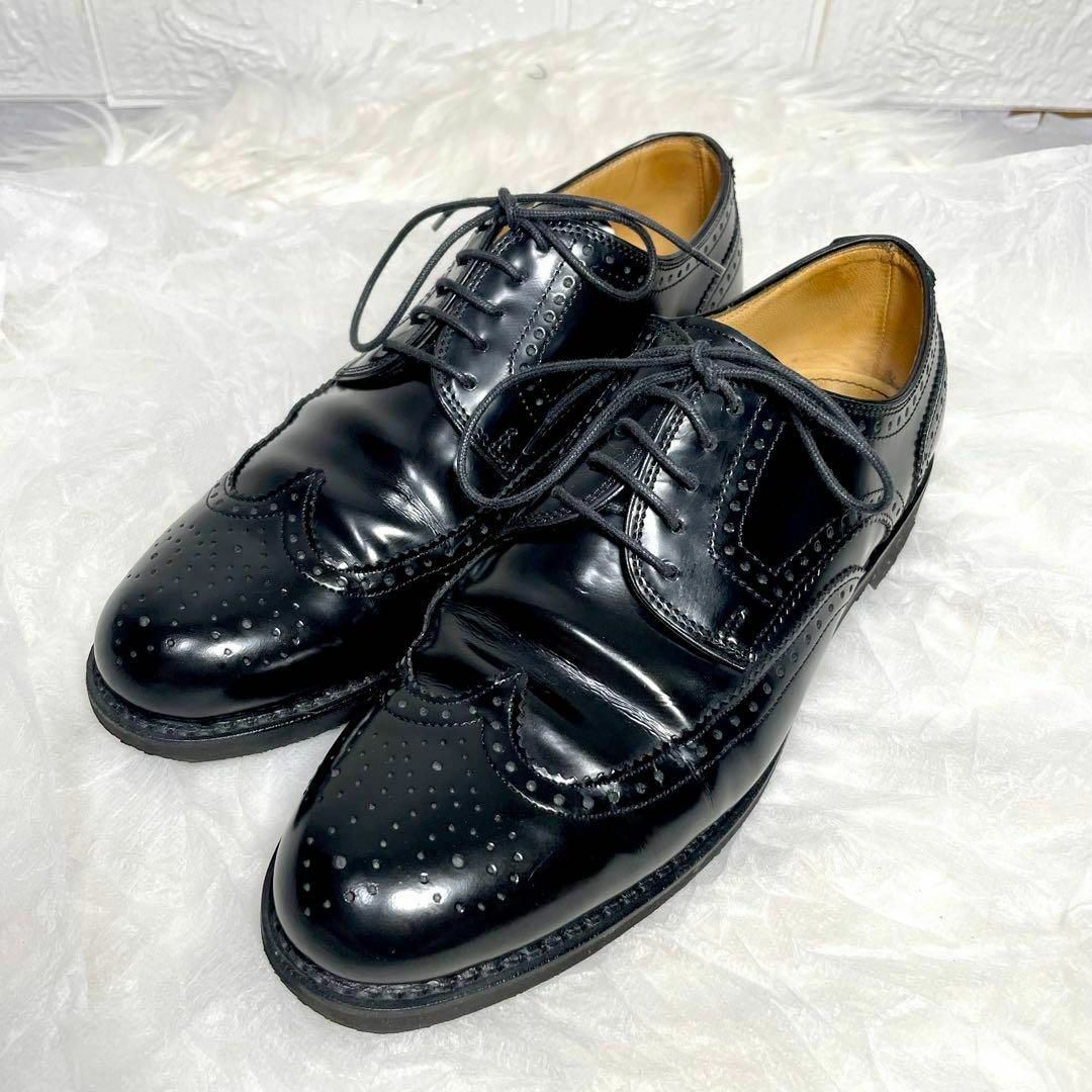 激レア✨パラブーツ　ドレスシューズ　革靴　ブラック　ウイングチップ　23.5アール革靴
