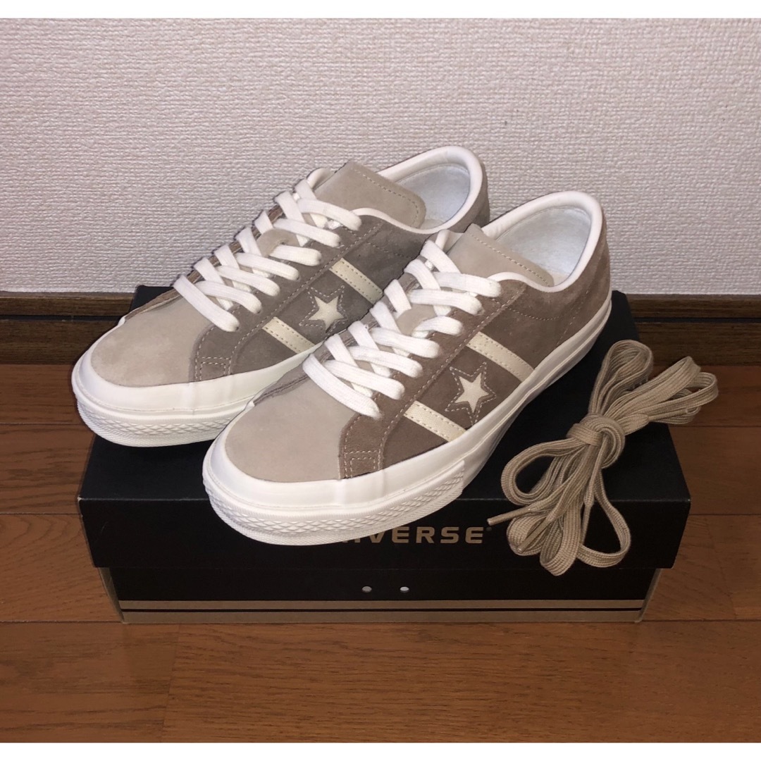 24cm 美品 CONVERSE STAR&BARS SUEDE ブラウン 茶靴/シューズ