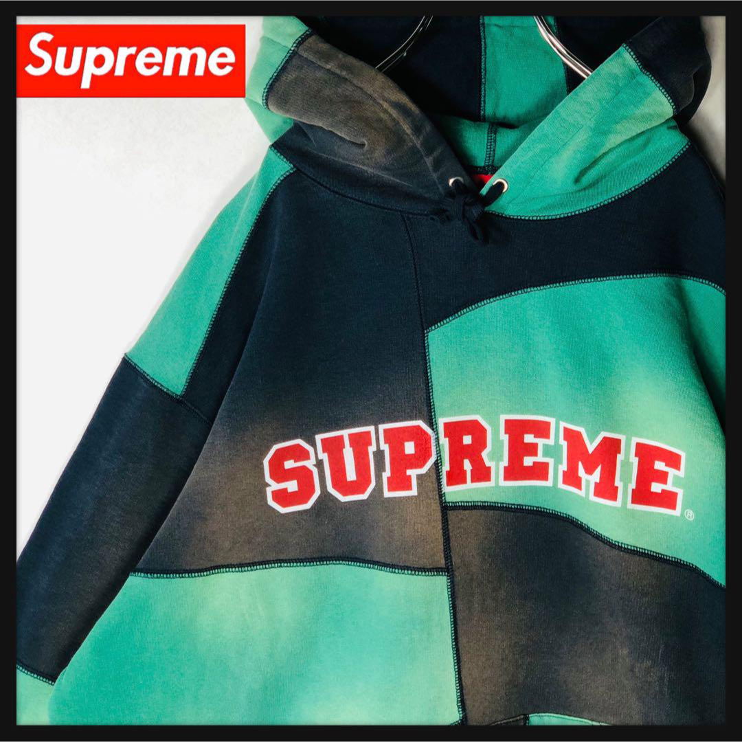 Supreme(シュプリーム)の【即完売】シュプリーム ビッグロゴ入りパーカー 切替え加工 ダメージ加工 XL メンズのトップス(パーカー)の商品写真