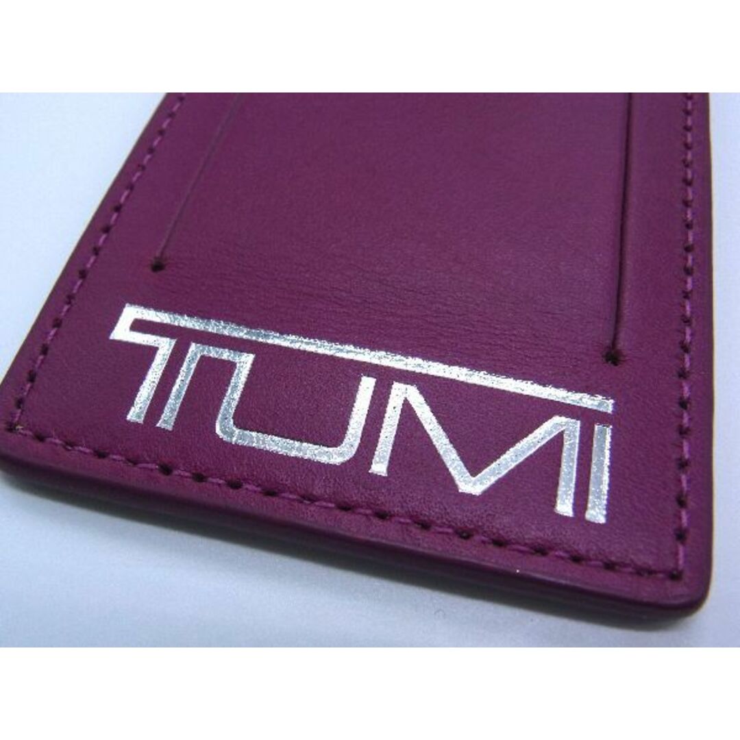 TUMI(トゥミ)の■美品■ TUMI トゥミ レザー ネームタグ 名札 ネームホルダー メンズ レディース パープル系 DD8107 メンズのファッション小物(その他)の商品写真