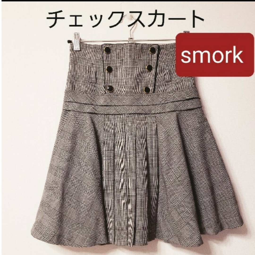 Smork(スモーク)のプリーツフレア ハイウエストスカート レディースのスカート(ひざ丈スカート)の商品写真