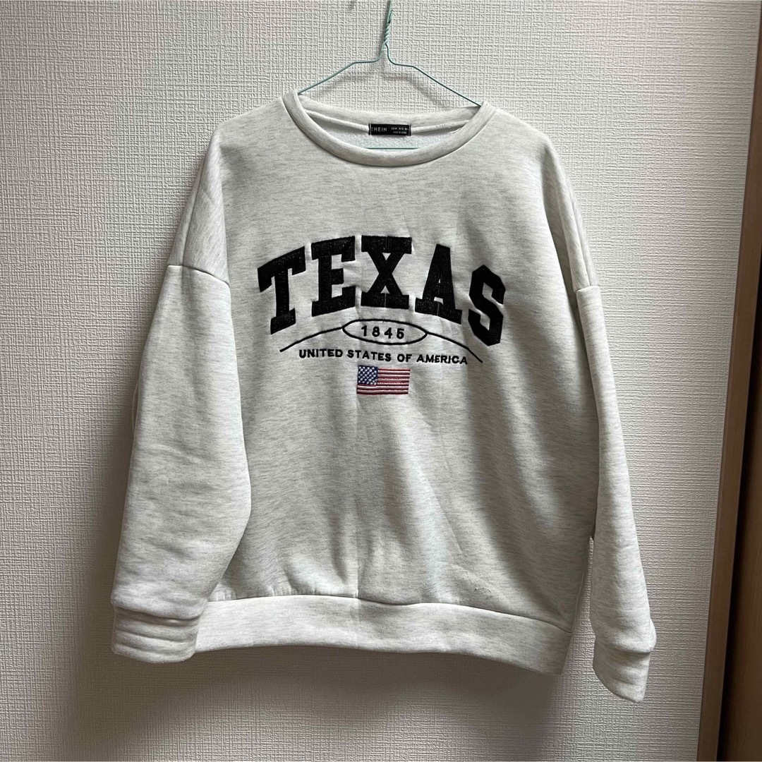 shein パーカー 刺繍 グレー レディースのトップス(パーカー)の商品写真