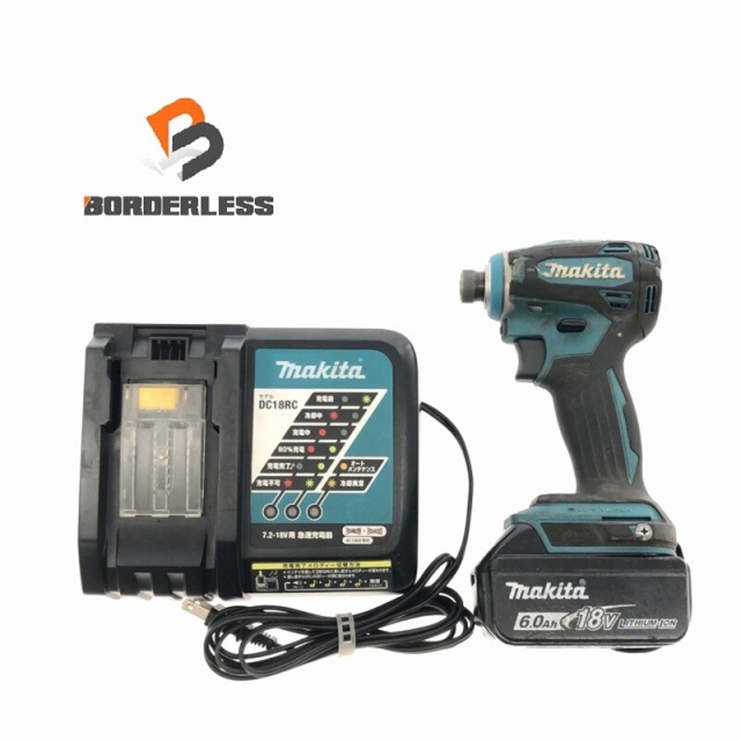 工具☆品☆makita マキタ 18V充電式インパクトドライバ TD172D バッテリー (BL1860B 6.0Ah)付 充電器付き 81587