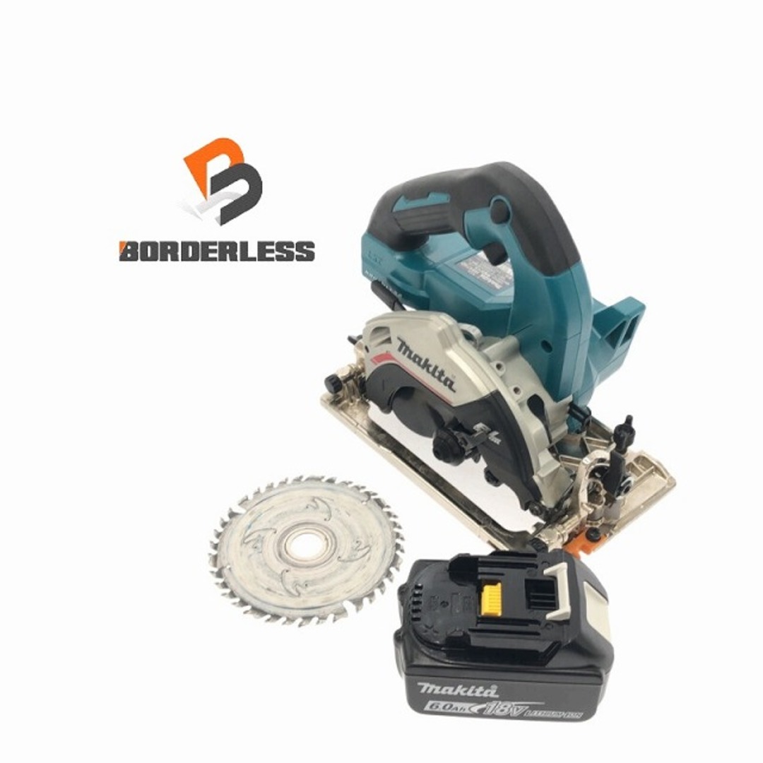 ☆比較的綺麗☆makita マキタ 18V 充電式マルノコ HS474D 6.0Ahバッテリー1個(BL1860B)付 コードレス 丸のこ 丸ノコ 丸鋸 81616工具