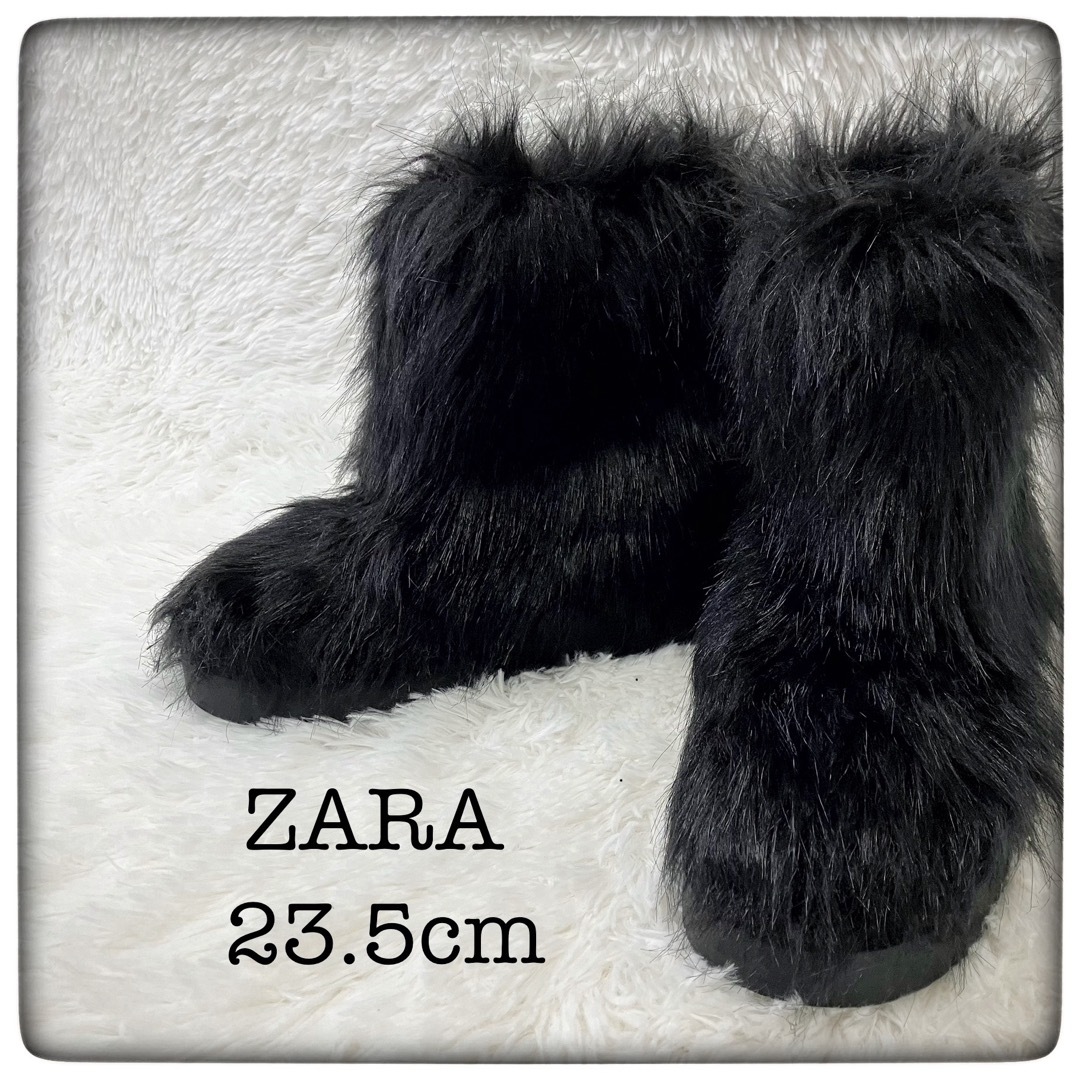 ZARA(ザラ)のZARA ザラ ファーブーツ size23.5cm レディースの靴/シューズ(ブーツ)の商品写真