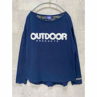 アウトドア(OUTDOOR)のOUT DOOR長袖ロゴＴシャツ後ろ長めカットソー　モコモコロゴが可愛い♡(Tシャツ/カットソー(七分/長袖))