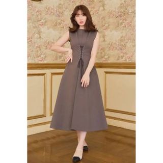 ハーリップトゥ(Her lip to)のherlipto Front Lace-Up Midi Dress(ロングワンピース/マキシワンピース)