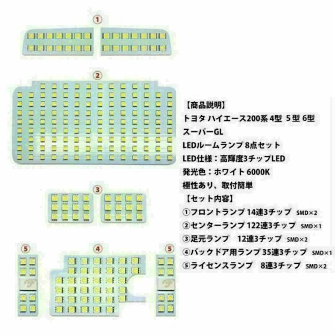 ハイエース LED ルームランプ トヨタ ハイエース200系 4型/5型/6型 自動車/バイクの自動車(汎用パーツ)の商品写真
