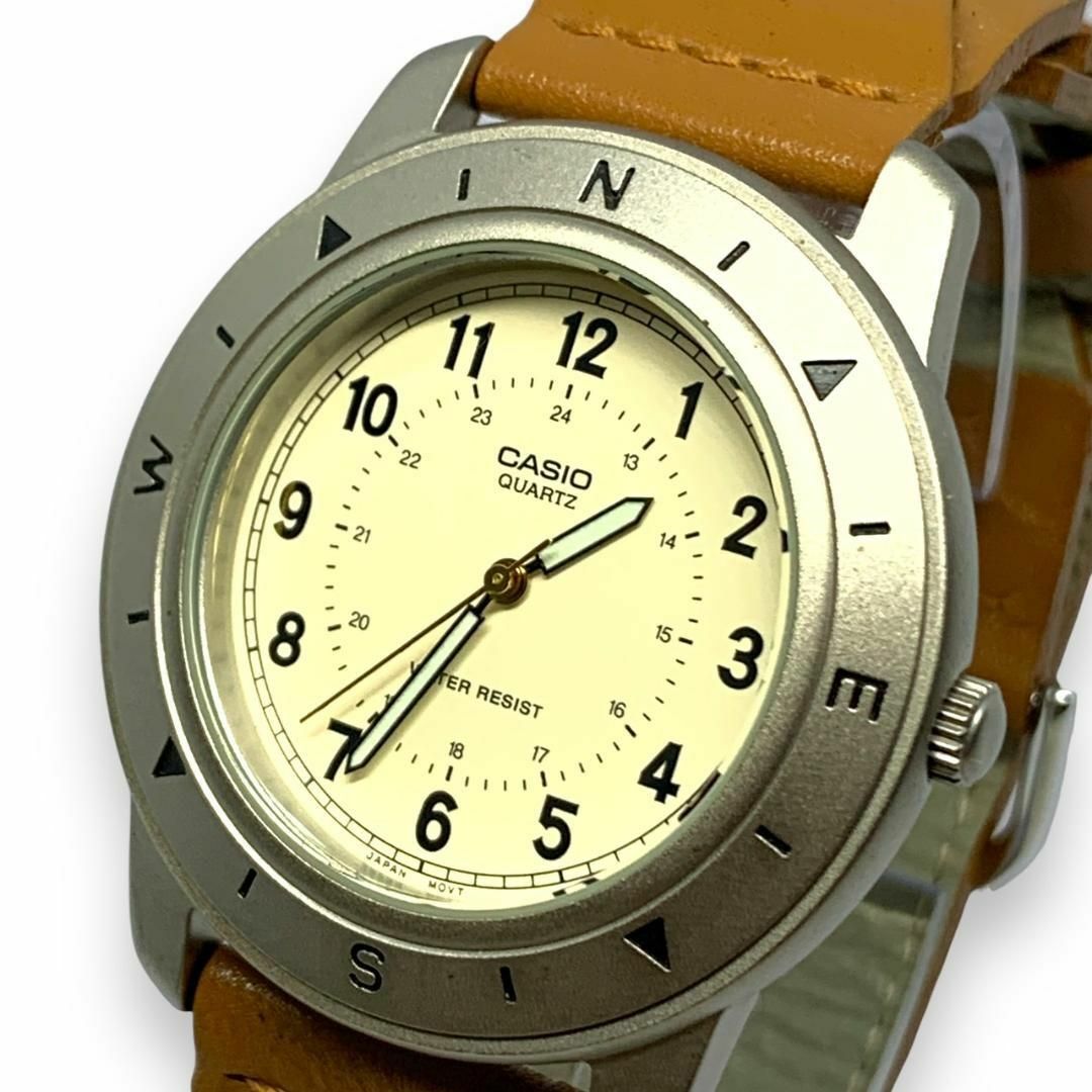 CASIO - 美品 CASIO(カシオ) 腕時計 MTP-1138 メンズ アイボリーの通販