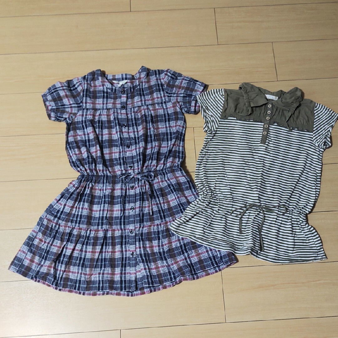 3can4on(サンカンシオン)の3can4onワンピース·140cm　lkkaチュニック·130cm キッズ/ベビー/マタニティのキッズ服女の子用(90cm~)(ワンピース)の商品写真