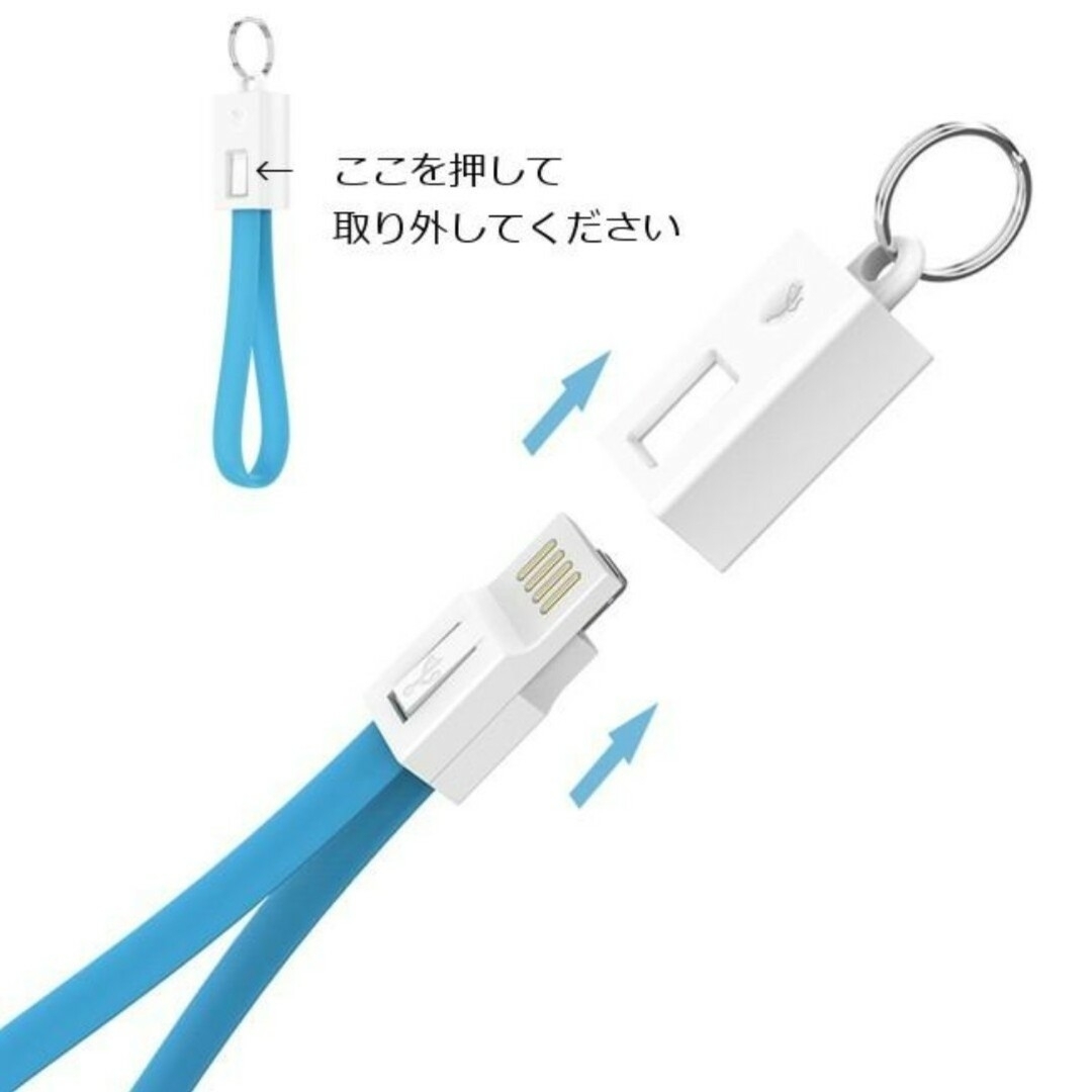 ETSUMI(エツミ)の♥個 キーホルダー型 Type-C USB充電・データ転送ケーブル ETSUMI スマホ/家電/カメラのスマホアクセサリー(その他)の商品写真