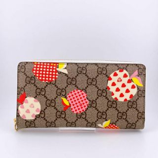 グッチ(Gucci)のグッチ 663924 アップルプリント GGスプリーム ベージュ レ ポム 財布(財布)