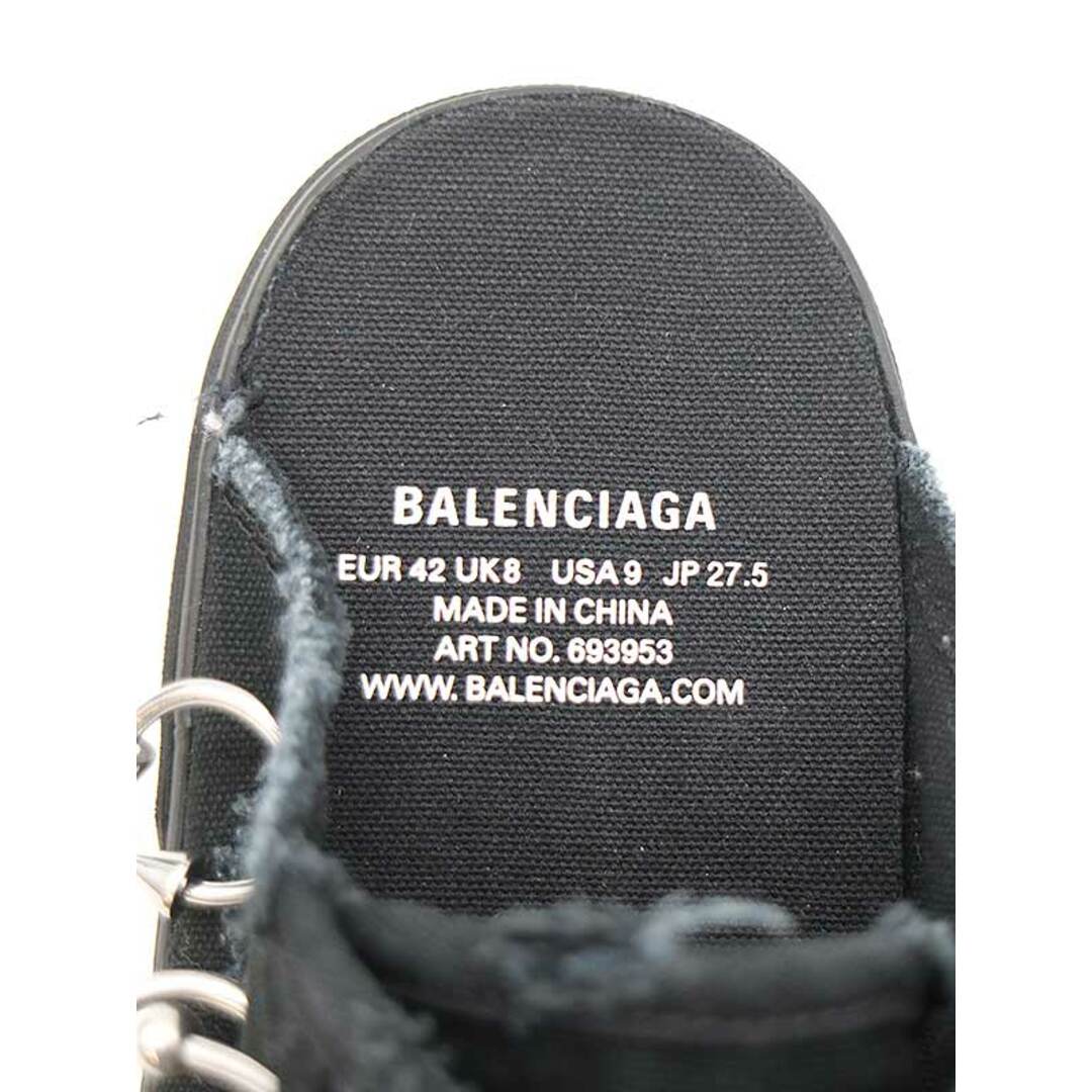 BALENCIAGA バレンシアガ 23AW PARIS MULE DEST PIERCING W ピアッシング デストロイミュールスニーカー  ブラック 42