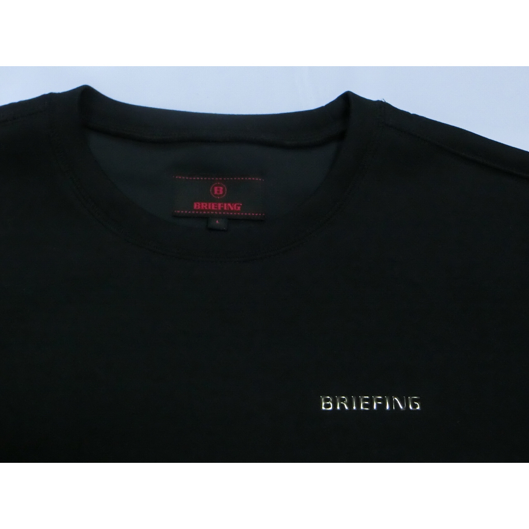 BRIEFING(ブリーフィング)のBRIEFING ブリーフィング　黒の3Dロゴ入りクルーネックト長袖レーナー L スポーツ/アウトドアのゴルフ(ウエア)の商品写真