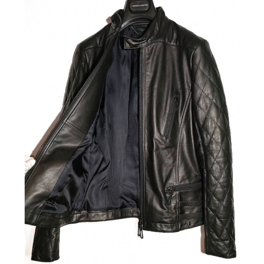 GalaabenD(ガラアーベント)のgalaabend 刺繍　ライダース　シングル　ブラック　dior homme メンズのジャケット/アウター(ライダースジャケット)の商品写真