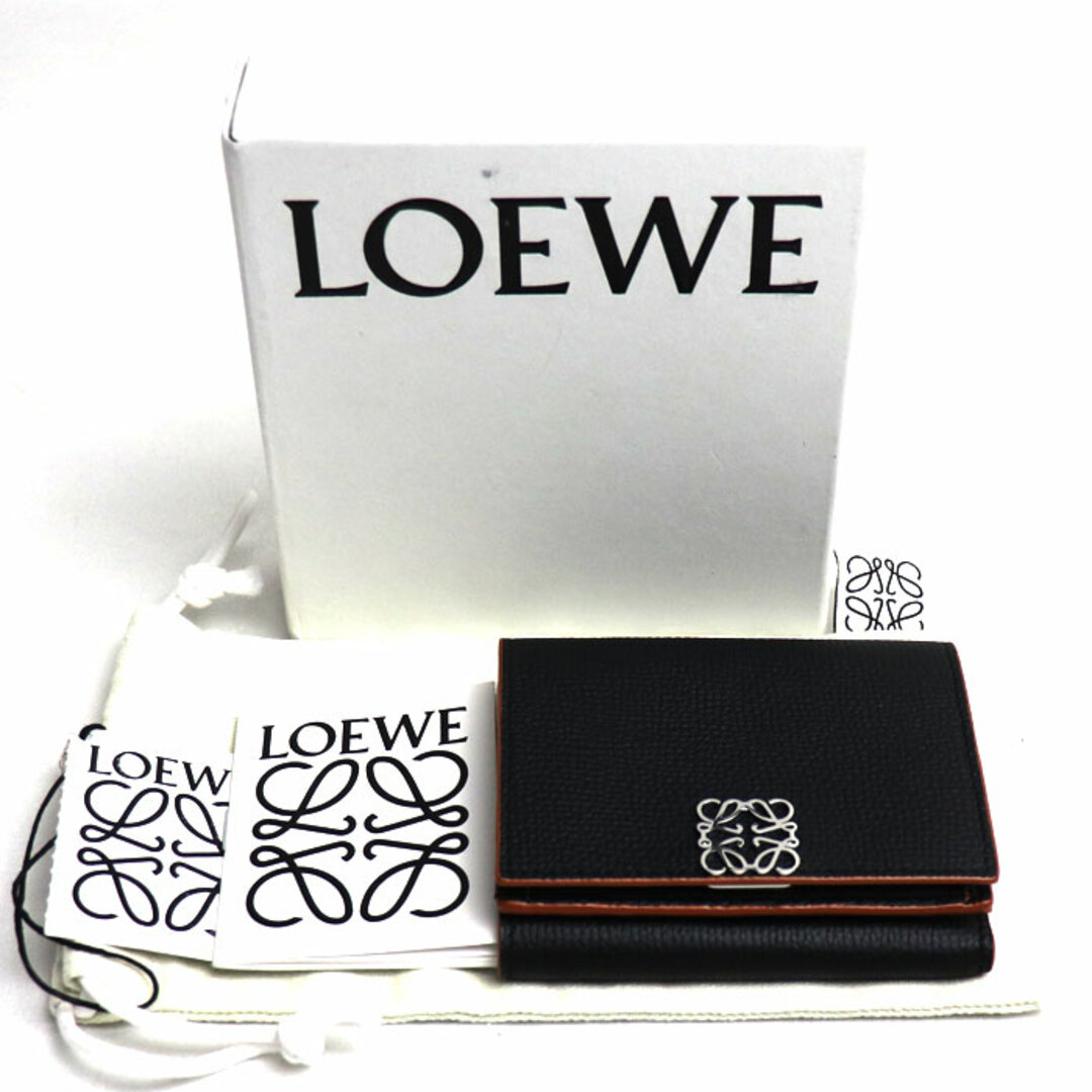 LOEWE(ロエベ)のLOEWE ロエベ アナグラム トライフォールド ウォレット 三つ折り財布 ブラック C821TR2X02 レディース【中古】【美品】 レディースのファッション小物(財布)の商品写真