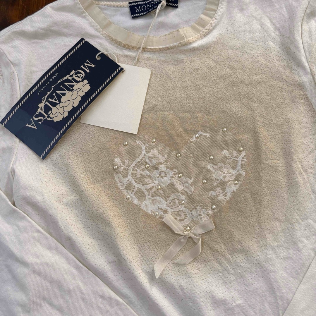MONNALISA(モナリザ)の新品タグ付 モナリザ❤︎トップス 140 キッズ/ベビー/マタニティのキッズ服女の子用(90cm~)(Tシャツ/カットソー)の商品写真