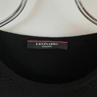 LEONARD - レオナール カシミヤシルク 長袖ニット 花柄 ブラック