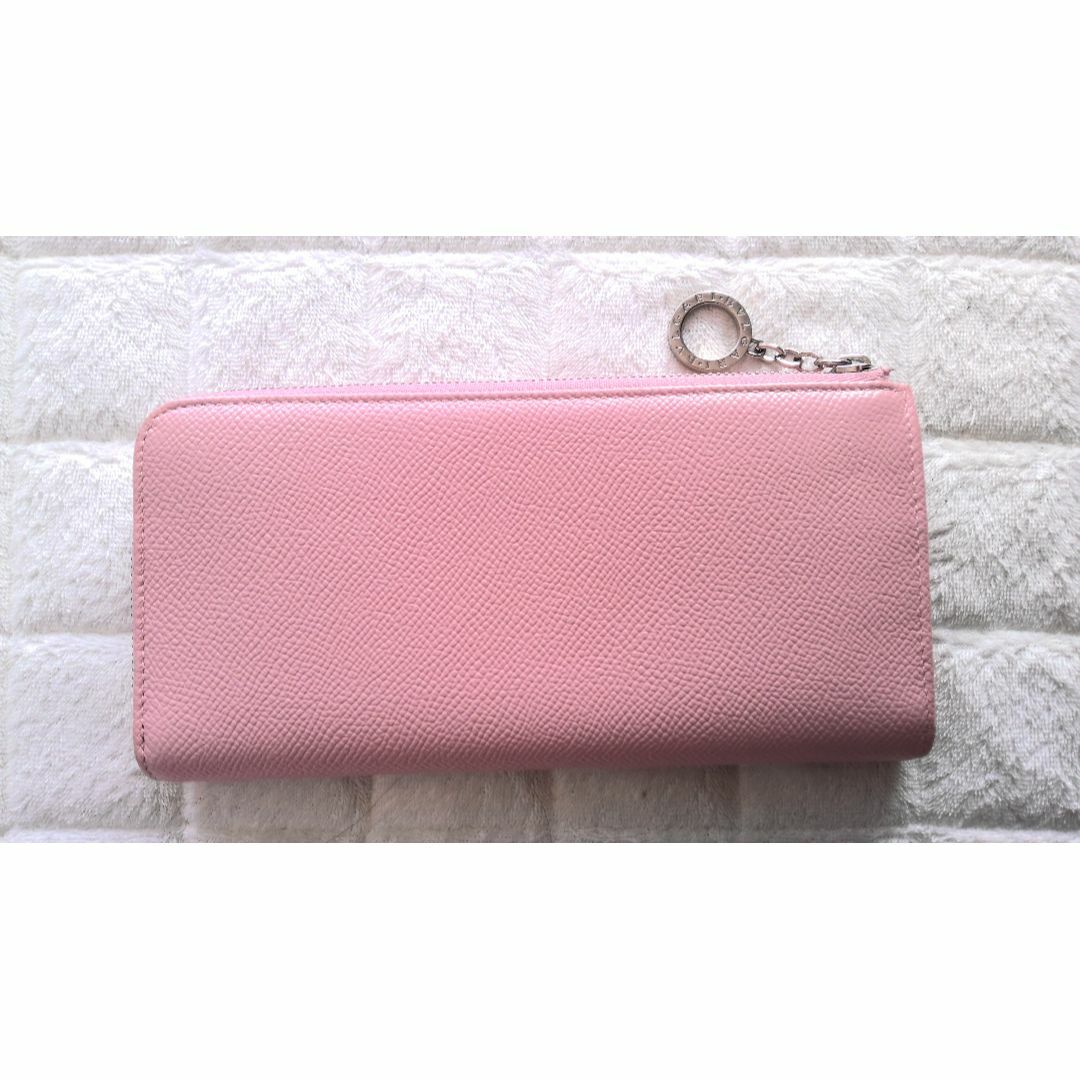 BVLGARI - ブルガリ 長財布 L字ファスナー ピンク ギャランティカード