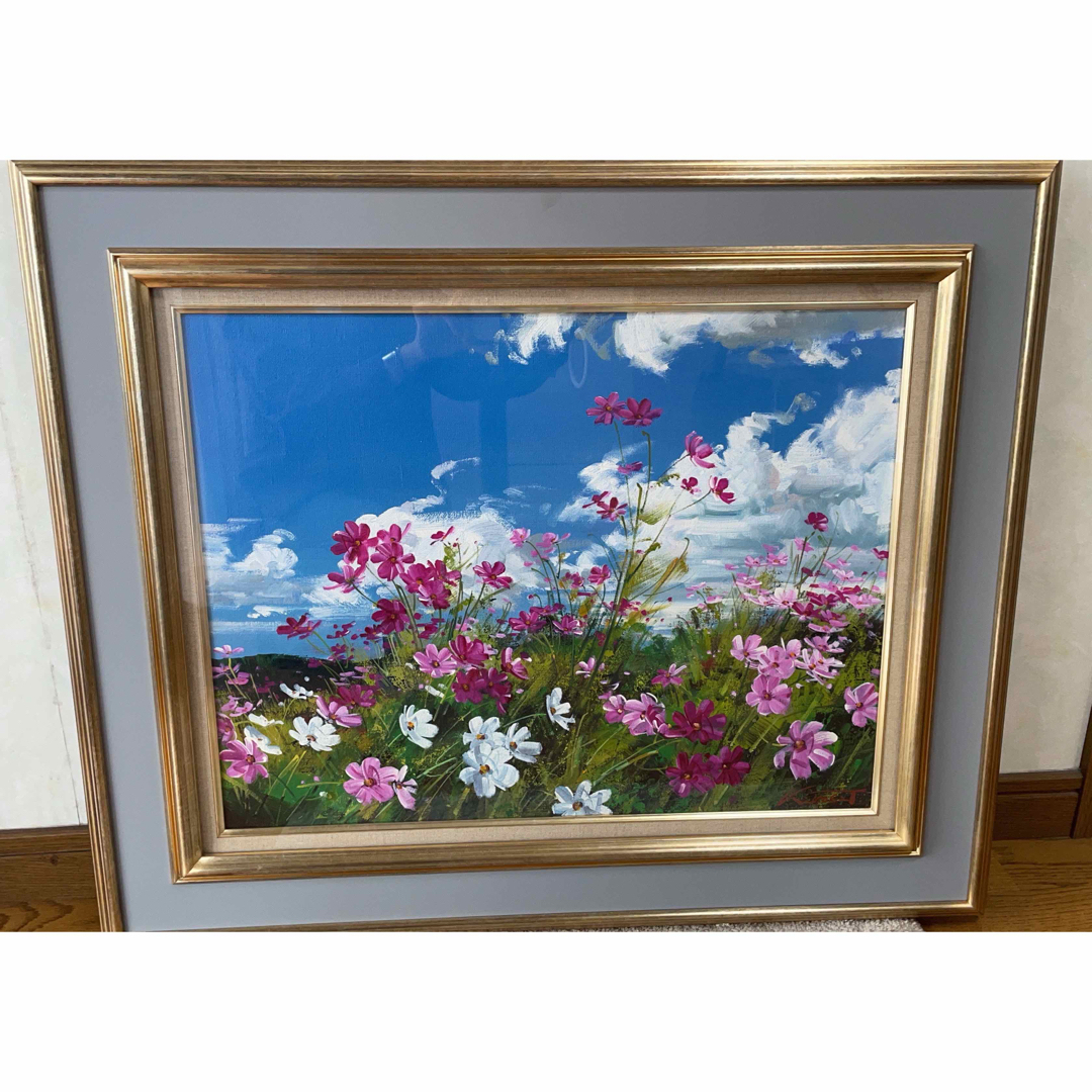 50万円ほどでした絵画☆田中清　秋桜