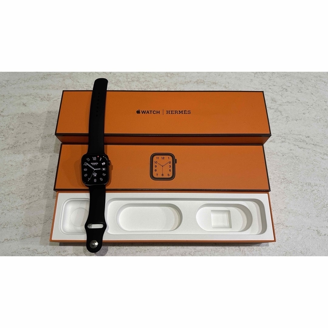 Apple Watch - ケア付⭐️Apple Watch 7 45 HERMESモデル ブラックの