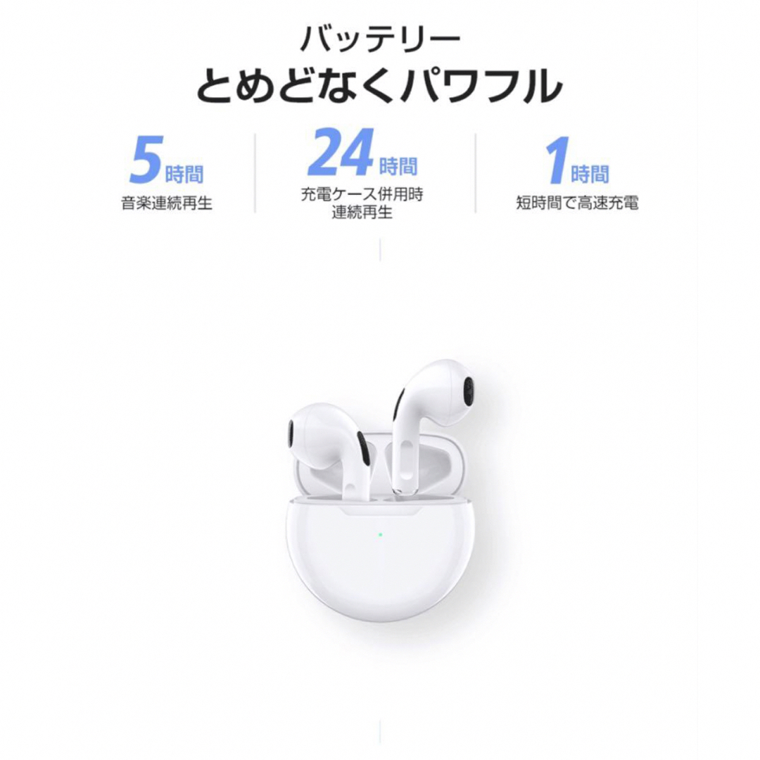 【新品未開封】Bluetoothイヤホン Air Pro 6 ホワイト スマホ/家電/カメラのスマホアクセサリー(その他)の商品写真