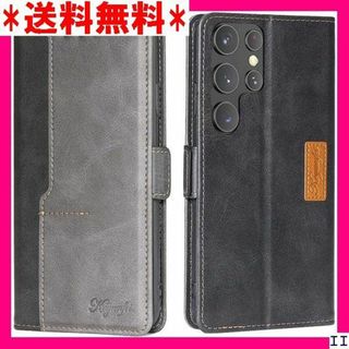 SN5 Galaxy S22 Ultra ケース 手帳型 ック+グレー 228(モバイルケース/カバー)