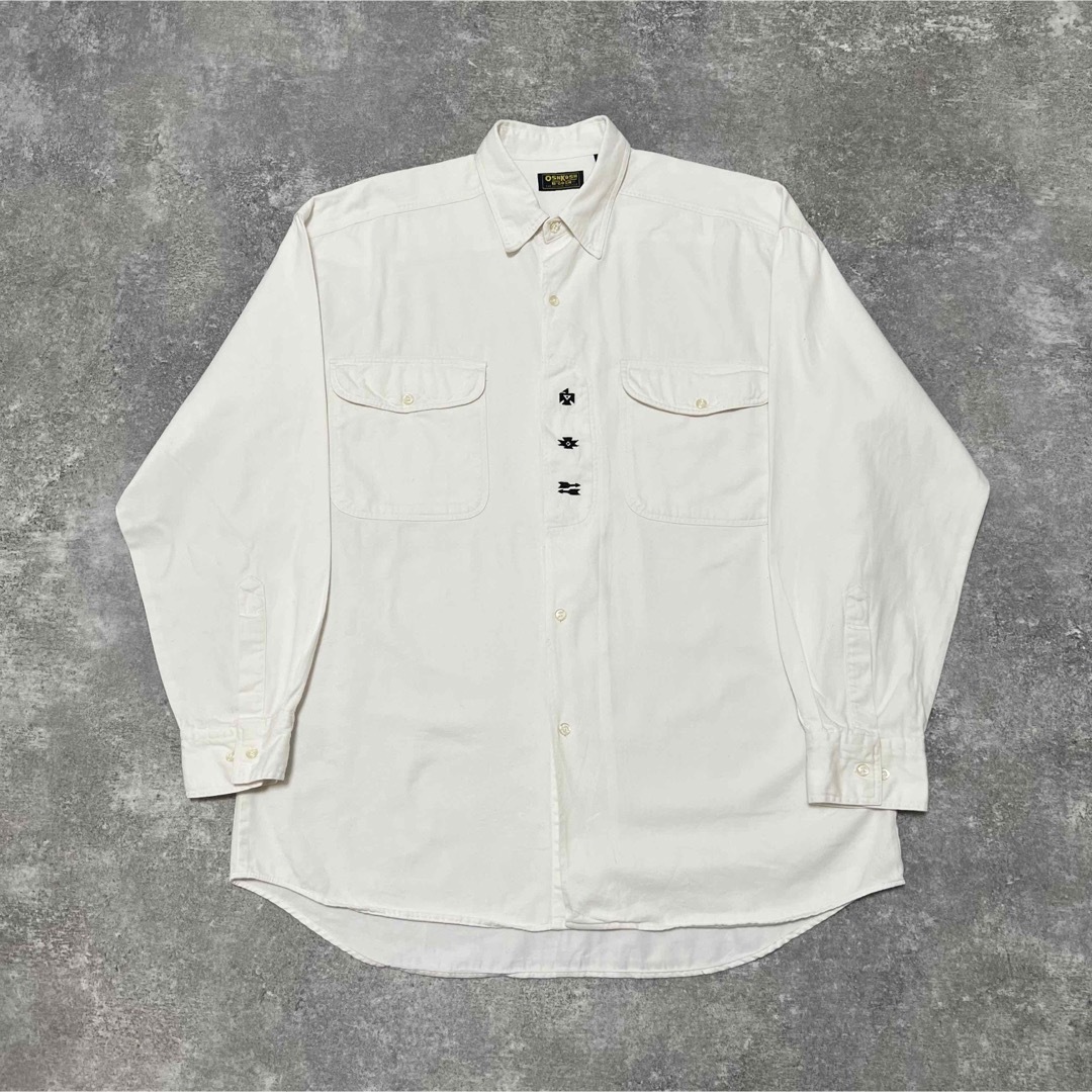 OshKosh(オシュコシュ)のオシュコシュOSHKOSH☆ネイティブ柄刺繍入りダブルポケットシャツ 90s メンズのトップス(シャツ)の商品写真