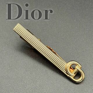 【美品】Diorディオール　ネクタイピン　CDロゴ　ブラック　ゴールド　シンプル