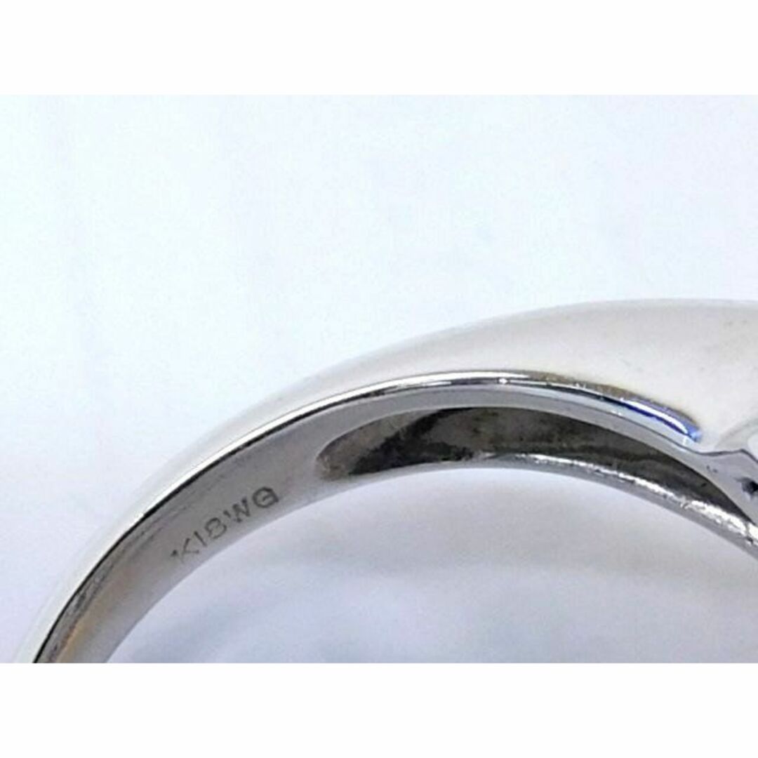 鑑別書付き K18 WG ホワイトゴールド リング ■ 13.5号 シェル 珊瑚 ダイヤ 0.40ct フラワー デザイン 指輪 レディース □5J  レディースのアクセサリー(リング(指輪))の商品写真