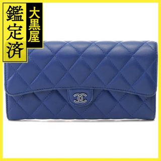 シャネル カードケース マトラッセ ココマーク ラムスキン AP3179 CHANEL コインケース 財布 ブルー