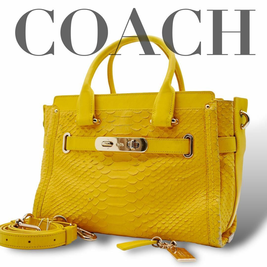 K36.COACH コーチ スワッガー 2way ショルダーバッグ イエローバッグ