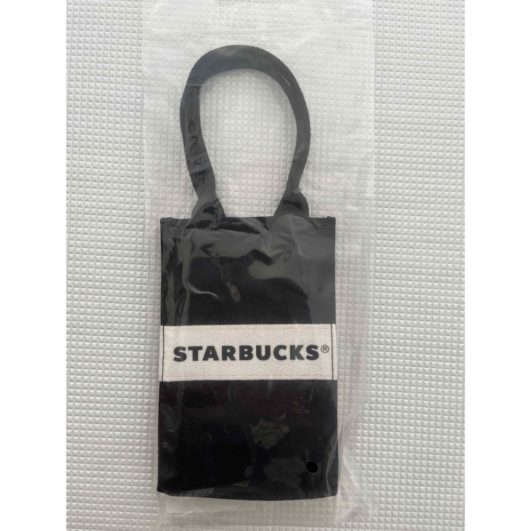 Starbucks(スターバックス)の週末値下げ！スタバ　帆布ドリンクホルダー　セイレーンロゴ　ブラック　海外限定 レディースのバッグ(トートバッグ)の商品写真