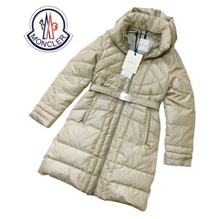 モンクレール(MONCLER)の【美品】モンクレール モンタナ ロングダウンコート Aライン グレージュ　0(ダウンコート)