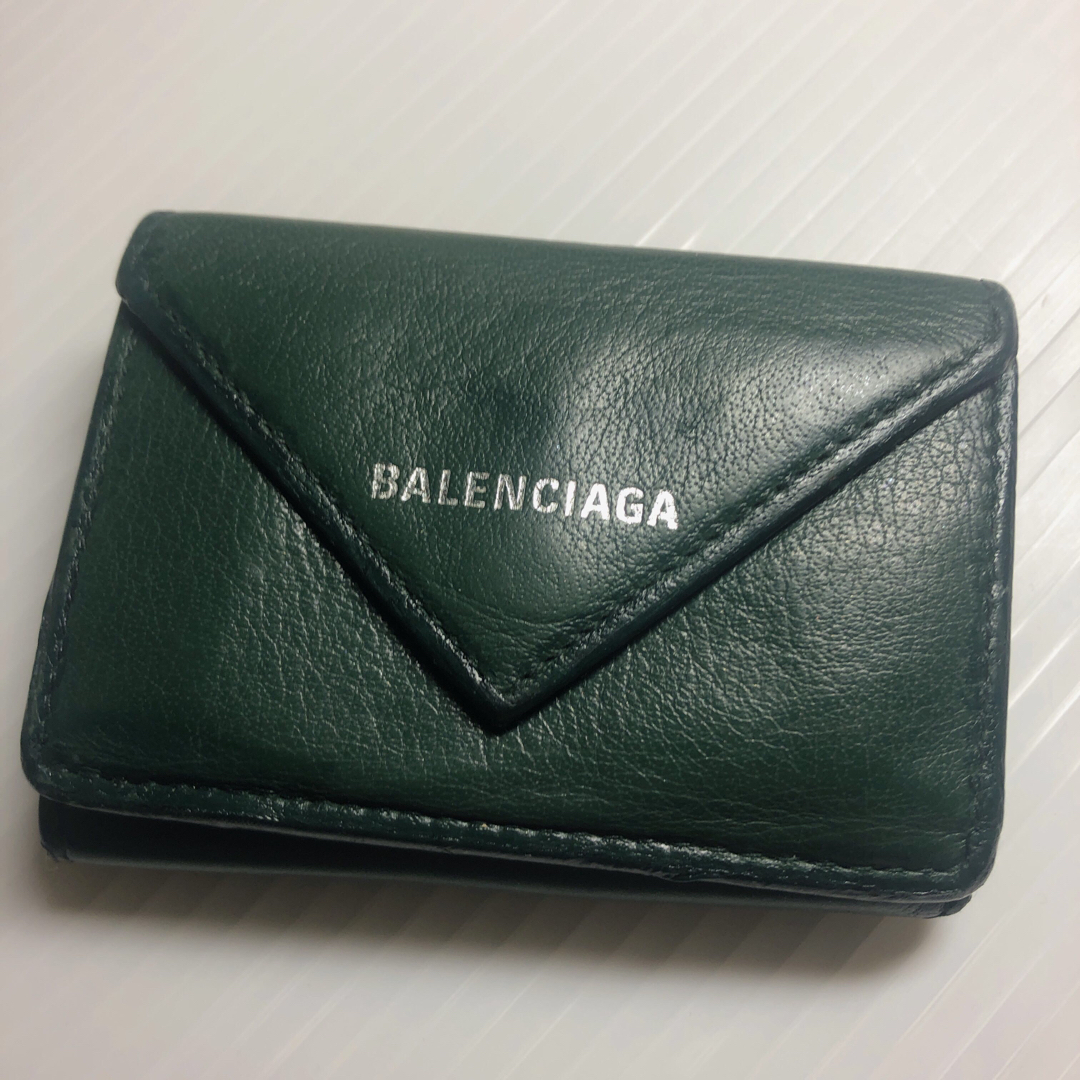 折り財布BALENCIAGA バレンシアガ  三つ折り　ペーパー　ミニウォレット　財布