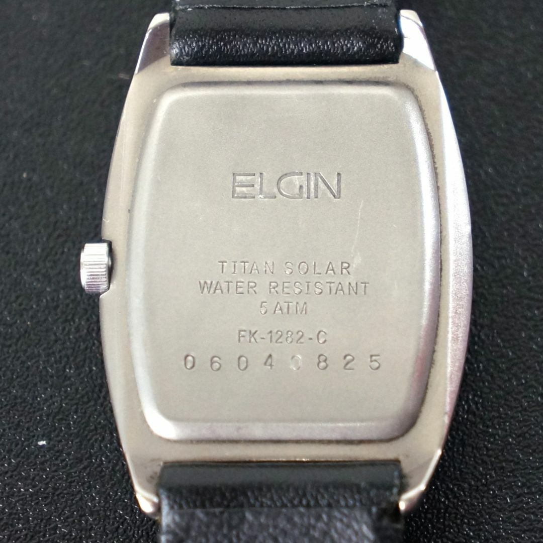 ELGIN(エルジン)の【稼働品】ELGIN ソーラーレディース腕時計　1Ｐダイヤ　チタン製 レディースのファッション小物(腕時計)の商品写真