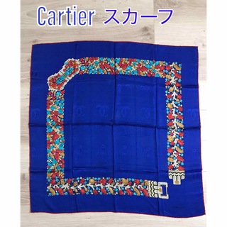 カルティエ(Cartier)の【美品】Cartier カルティエ マストライン パンテール スカーフ ストール(バンダナ/スカーフ)