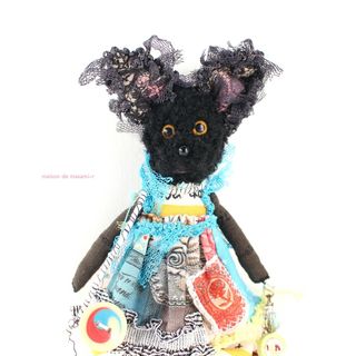 黒猫のミニぬいぐるみ 14cm バックチャーム付き(ぬいぐるみ)