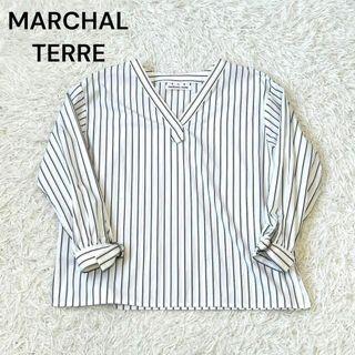 マルシャルテル(MARECHAL TERRE)のMARSHALL マルシャルテル　ストライプ　スクエア　ブラウス　シャツ(シャツ/ブラウス(長袖/七分))