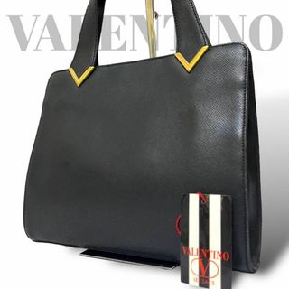 VALENTINO ヴァレンティノ　メダル金具　ハンドバッグ　ブリーフケース　黒