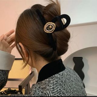 薔薇　ローズ　アンティーク　バンスクリップ　ヘアアクセサリー　ヘアクリップ　韓国(バレッタ/ヘアクリップ)