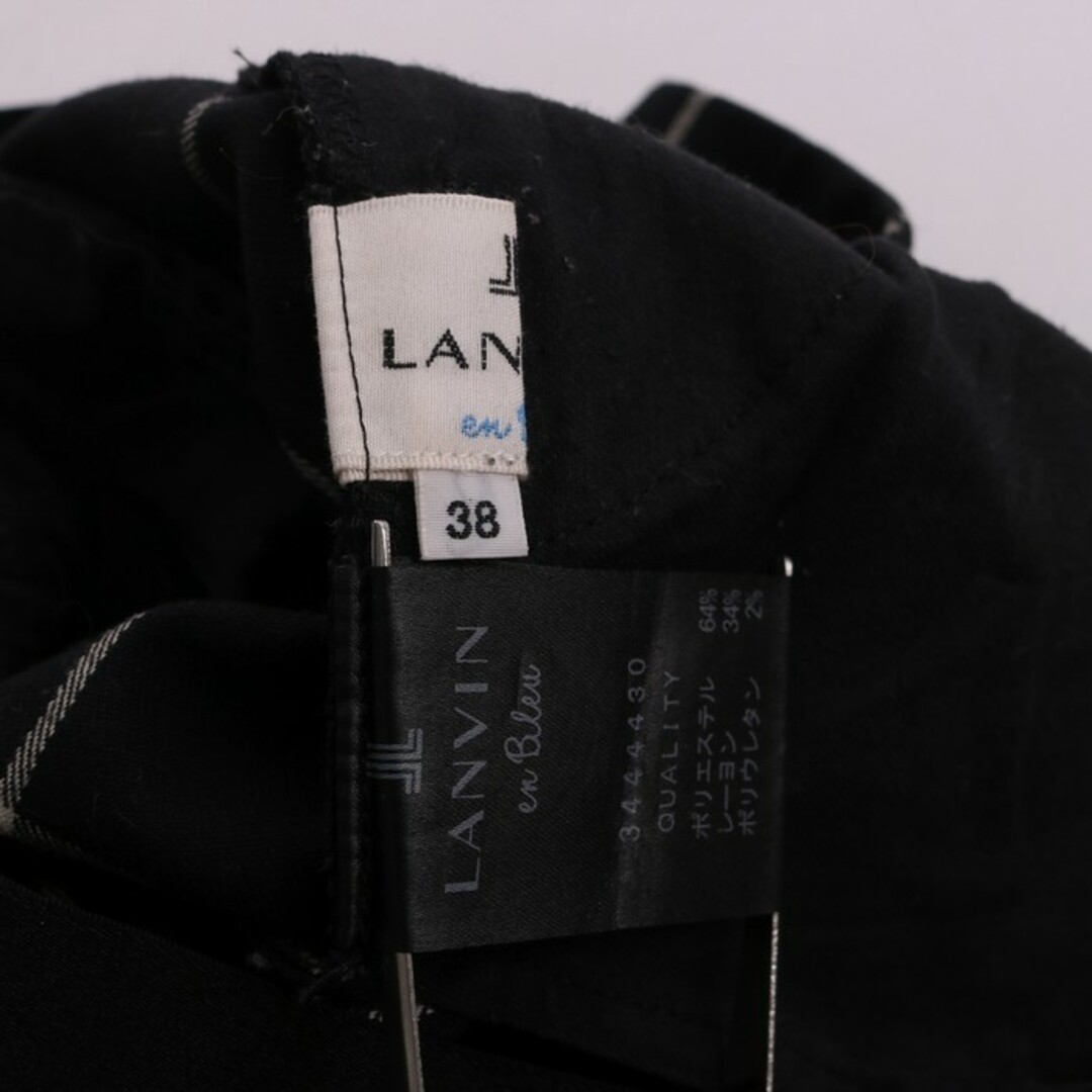 LANVIN en Bleu(ランバンオンブルー)のランバンオンブルー ロングパンツ ストレッチ ボトムス 日本製 黒 レディース 38サイズ ブラック LANVIN en Bleu レディースのパンツ(その他)の商品写真