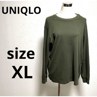 ユニクロ(UNIQLO)のユニクロ　ロングTシャツ　グリーン　XL(Tシャツ/カットソー(七分/長袖))